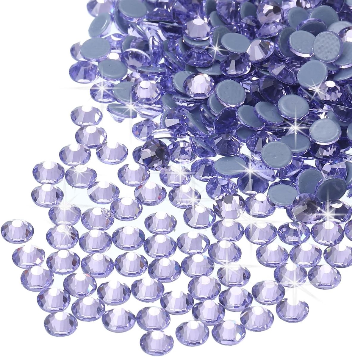 2880 stuks Hotfix strass-steentjes met platte rug, kristallen glas edelstenen, kunst strass-steentjes voor knutselen, kleding, DIY decoratie (SS8 2,5 mm, Lichtviolet)