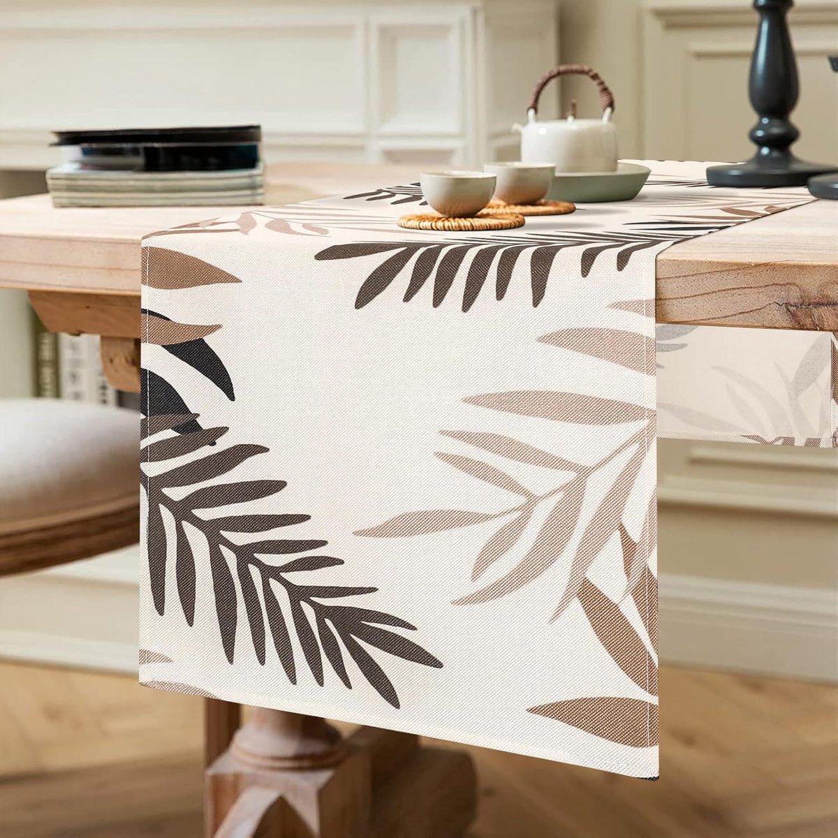 Tafelloper, modern, decoratie voor banket, commode, woonkamer, 33 x 183 cm, donkerbruin