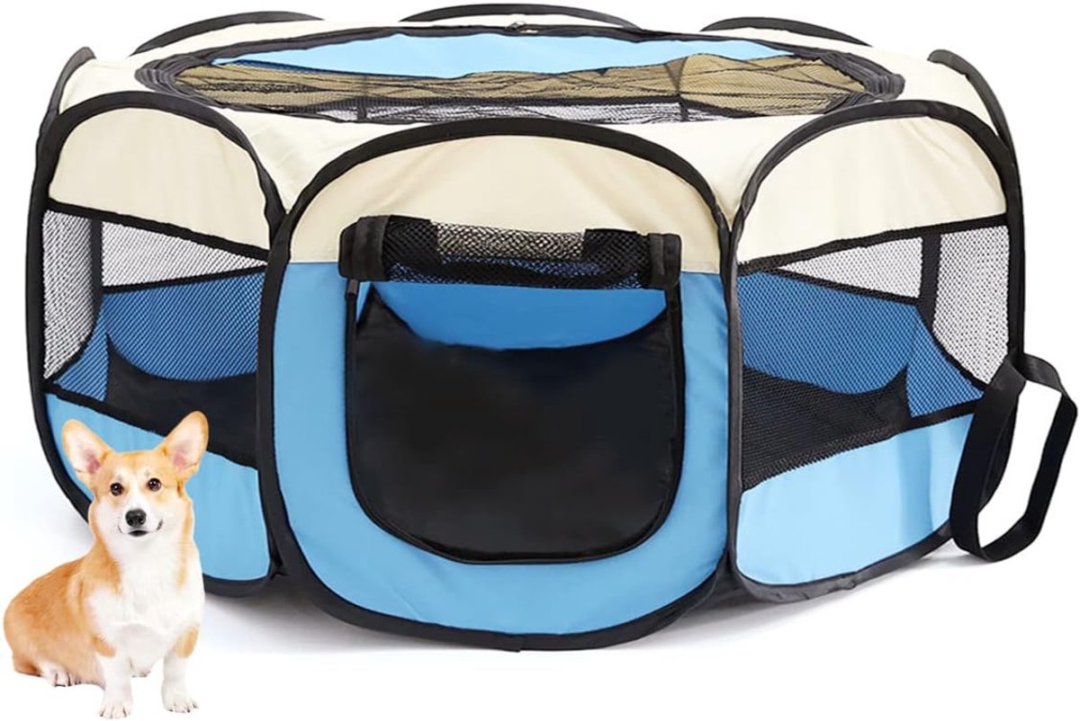 Opvouwbare huisdier-loopkat voor binnen / buiten - 8 verstevigingen, waterdicht (XL)
