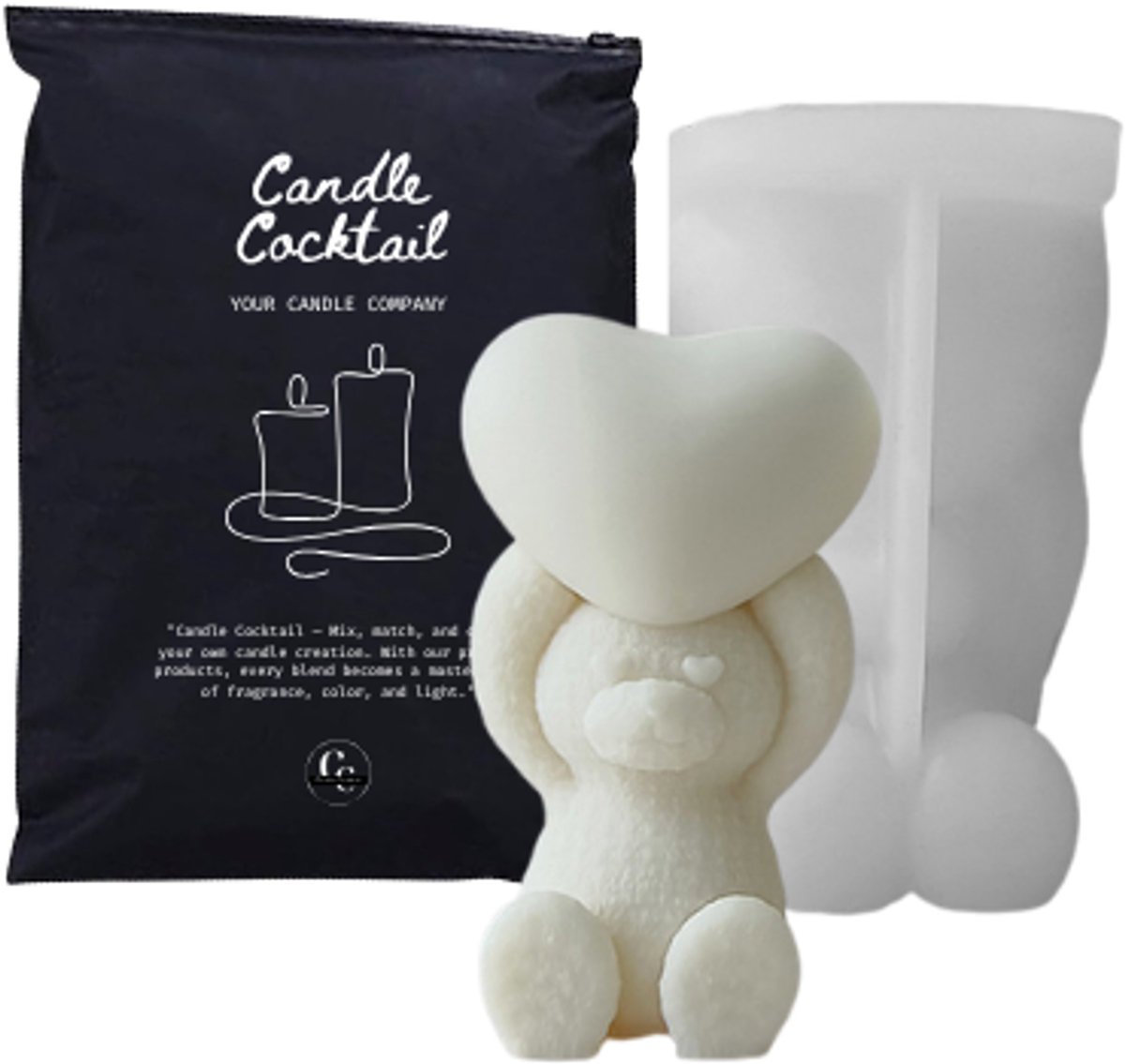 Hart boven Hoofd Siliconen Mal #381 | 7 x 11 cm | Candle Cocktail® | 3D Gietmal | Kaarsenmal | Kaarsen Maken | Chocolade Mal | Zeepmal | Resin & Epoxy | Gips & Jesmonite | Flexibel | Herbruikbaar | Makkelijk Lossen | Inclusief Dustbag | DIY