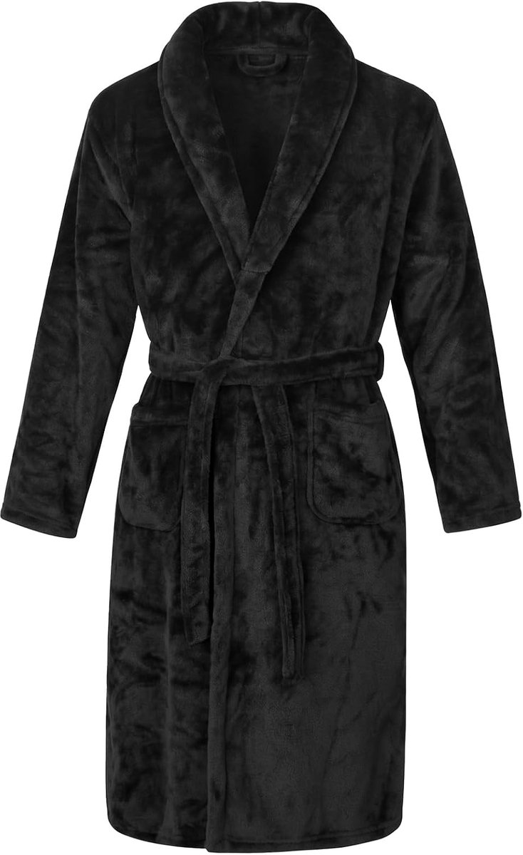 Pluche badjas nachtkleding voor heren, hoge kwaliteit lange flanellen nachtkleding, zachte warme ochtendjas, huisjas, saunamantel optie of zonder capuchon met capuchon, 2 zakken en riem