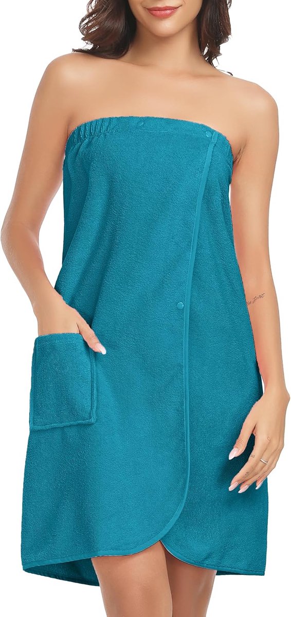 Vrouwen Wrap Handdoek Gewaad Wrap Badjas Voor Spa Douche Verstelbare Knoppen Sluiting Douche Handdoek Cover Up Badjas