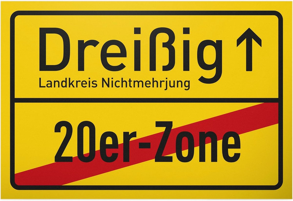 Drietig 20 zones - kunststof bord 30 x 20 cm - verjaardagscadeau 30e verjaardag 30e mannen & vrouwen 30e jaar cadeau - cadeau-idee verjaardagsdecoratie feestdecoratie verjaardagskaart