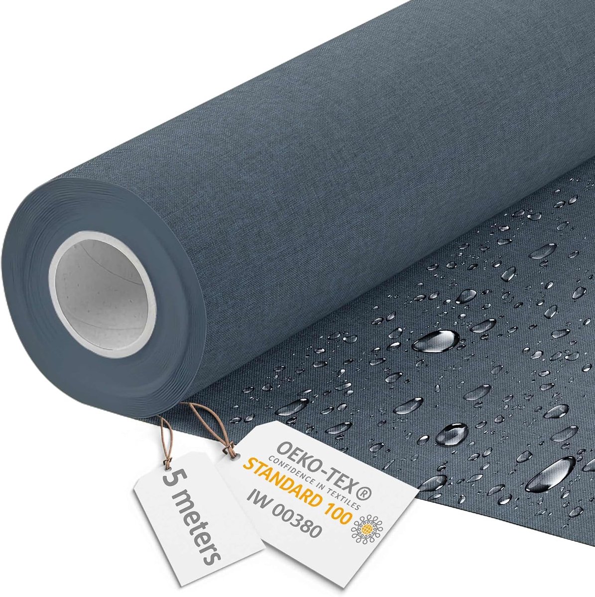 Canvas waterdicht - bekledingsstof per meter vlasimitatie 160 cm breed - waterafstotende stof 220 g/m² 600D - markiesstof waterdicht per meter Ocean Isle 5M