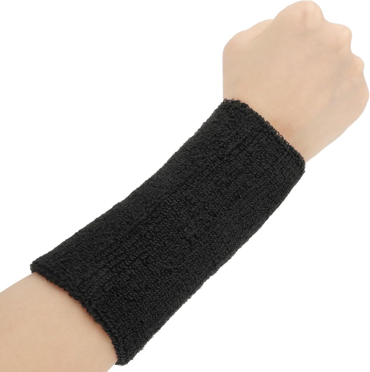 2 stuks polszweetbandjes elastische sportpolsbandjes 15,2 cm absorberende badstof armbanden lange katoenen atletische polsbanden voor trainen voetbal basketbal tennis sportschool kostuums