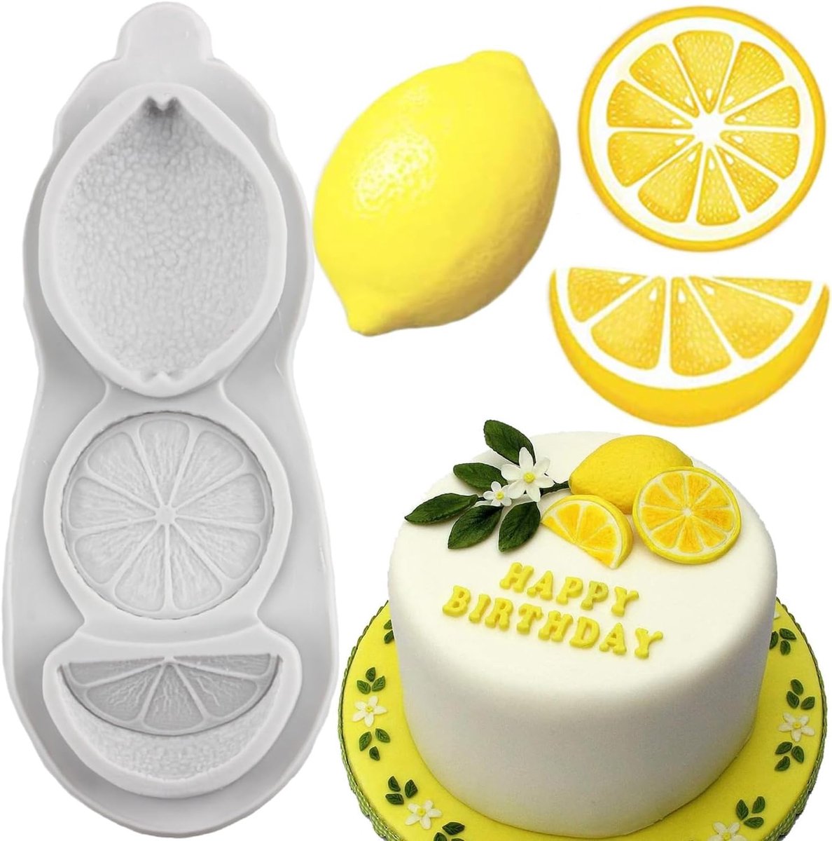 Fondant Siliconen Mallen Fruit Citroen Snoep Bakvormen Citroen Plakjes Hars Mallen Voor Suiker Cake Decoreren Cupcake Topper Gum Paste Polymeer Klei