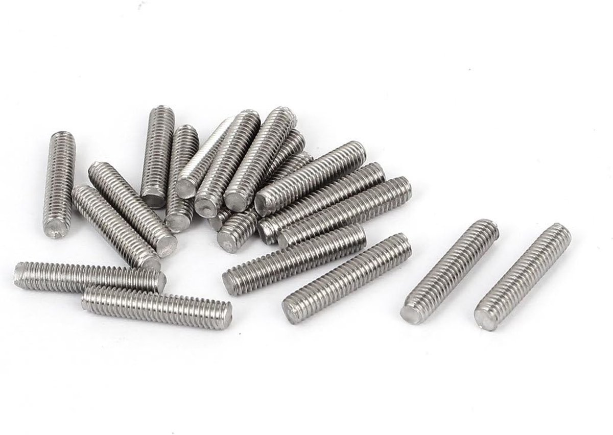 Sourcingmap M4 x 20mm 304 roestvrij staal volledig schroefdraad staaf Studs bevestigingsmiddelen 20 Stks