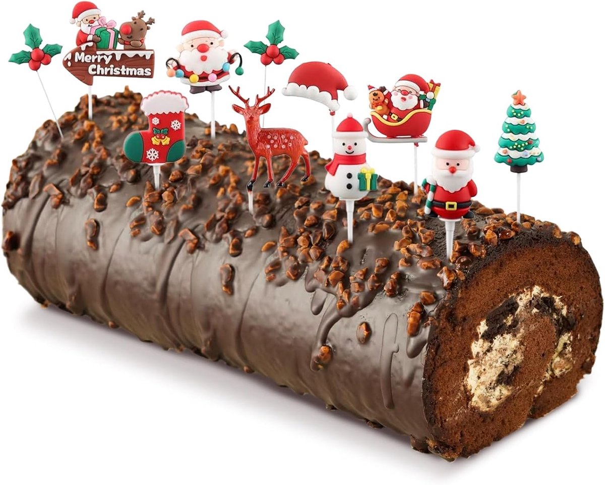 Kerstmis, 10 stuks, kerstdecoratie voor taarten, Kerstmis, taartdecoratie, cupcake-decoratie, koekjesdecoratie, Kerstmis, taartdecoratie (B)