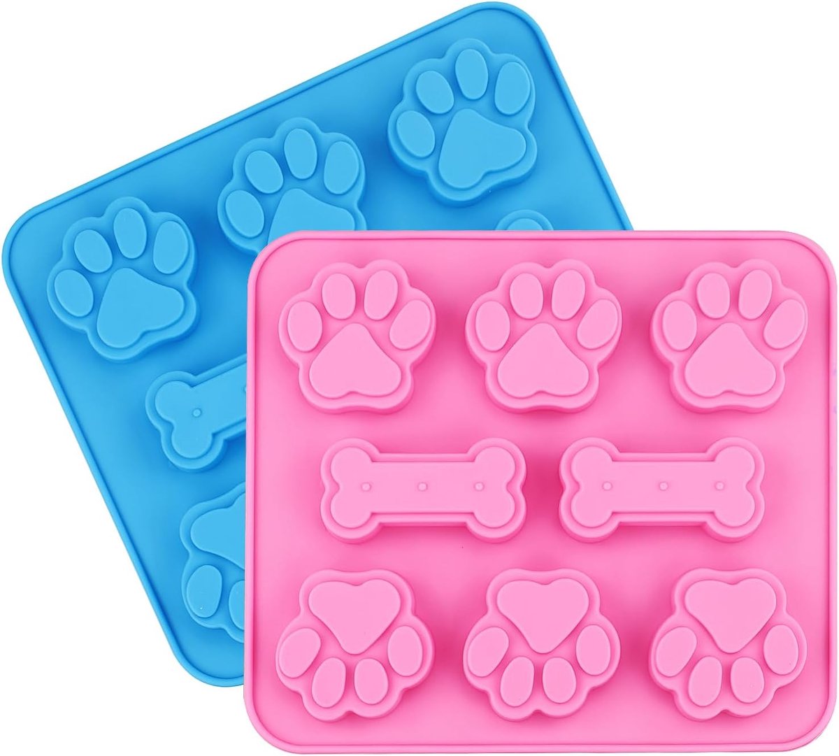 2 stuks puppy kat puppy hond poot & bot vorm siliconen mal poot print chocolade mallen hond behandelt mallen vriezer ijs lolly mal non stick siliconen mal voor bakken pudding gelei snoep koekje ijsblok