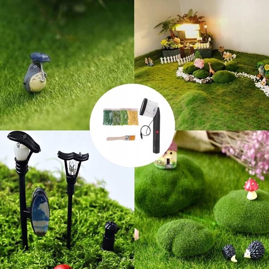 Vlokmachine - Flock Bevlokkingsset - Mini Statische Grasapplicator - Gras Applicator - Modelbouw - 4 Kleuren - 30g - ABS - Voor Zandtafel & DIY & Modellering — afbeelding 3