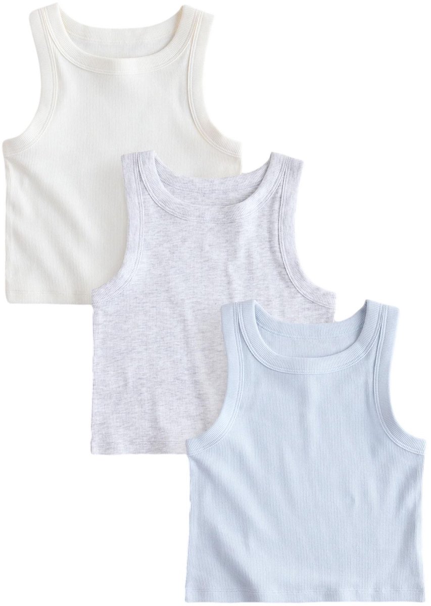 Next - Meisjes - Set van 3 hemdjes - Blauw