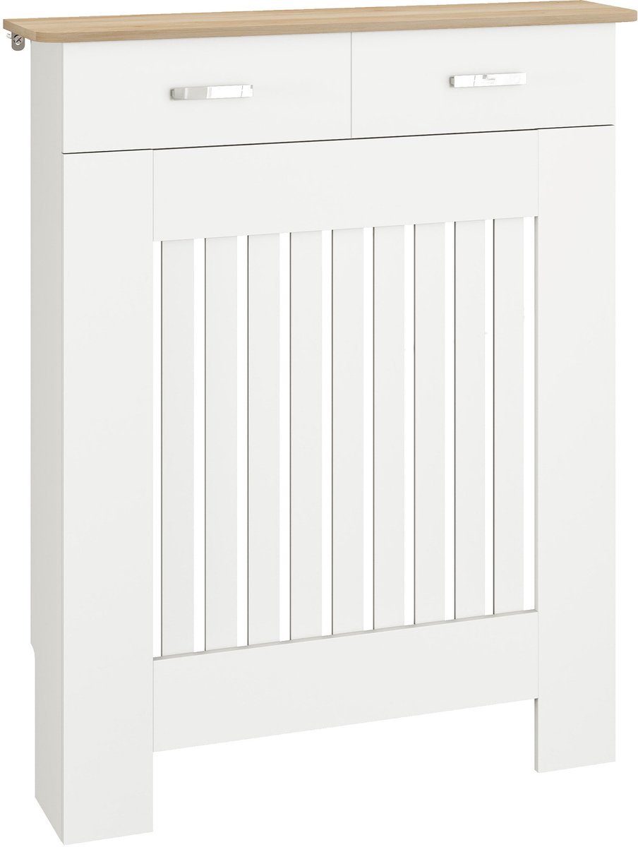 HOMCOM-Radiatorbekleding-MDF-78 x 19 x 97 cm-Wit