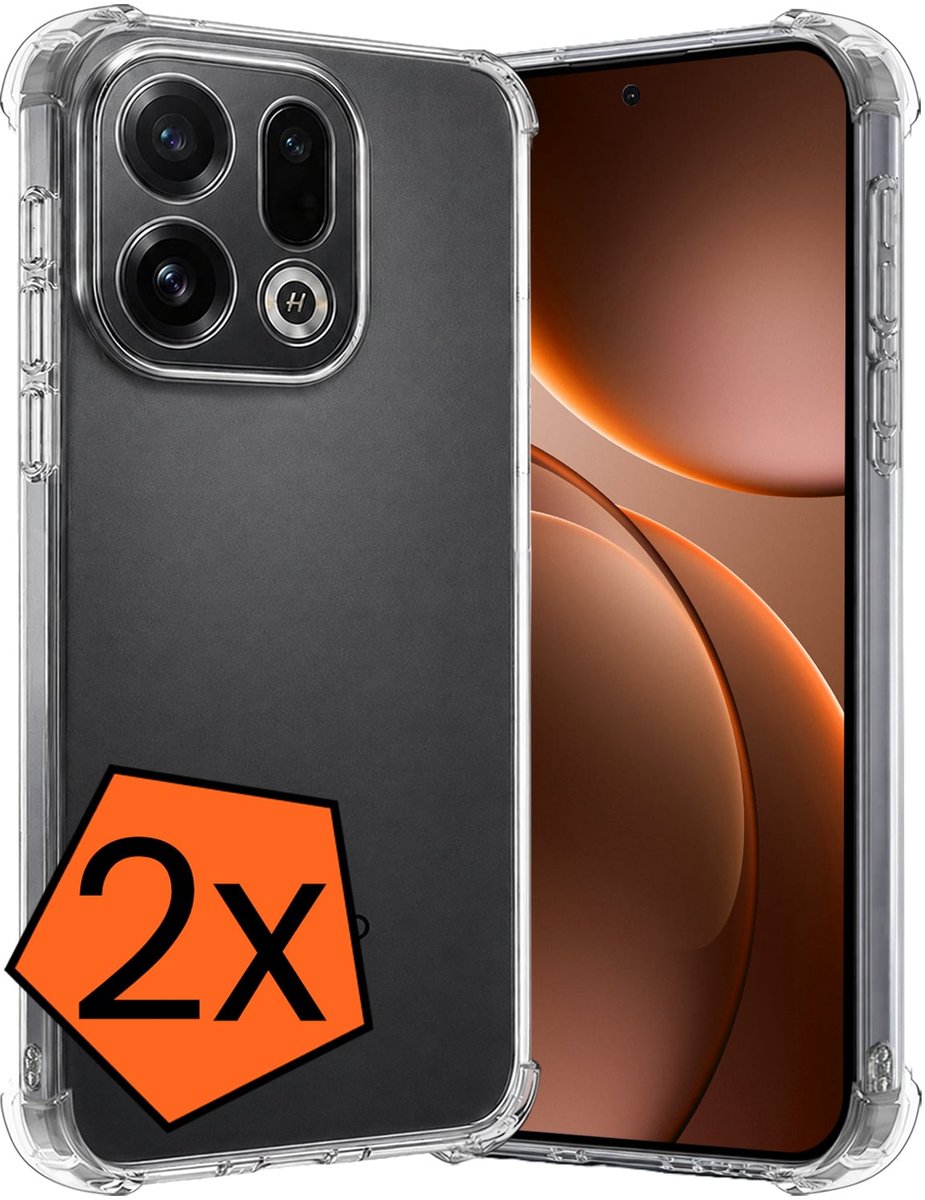 Hoes - 2 Stuks - Geschikt voor OPPO Find X9 - Sterk & Shockproof - Siliconen Case - Back Cover - Telefoon Hoesje Shock Proof - Transparant