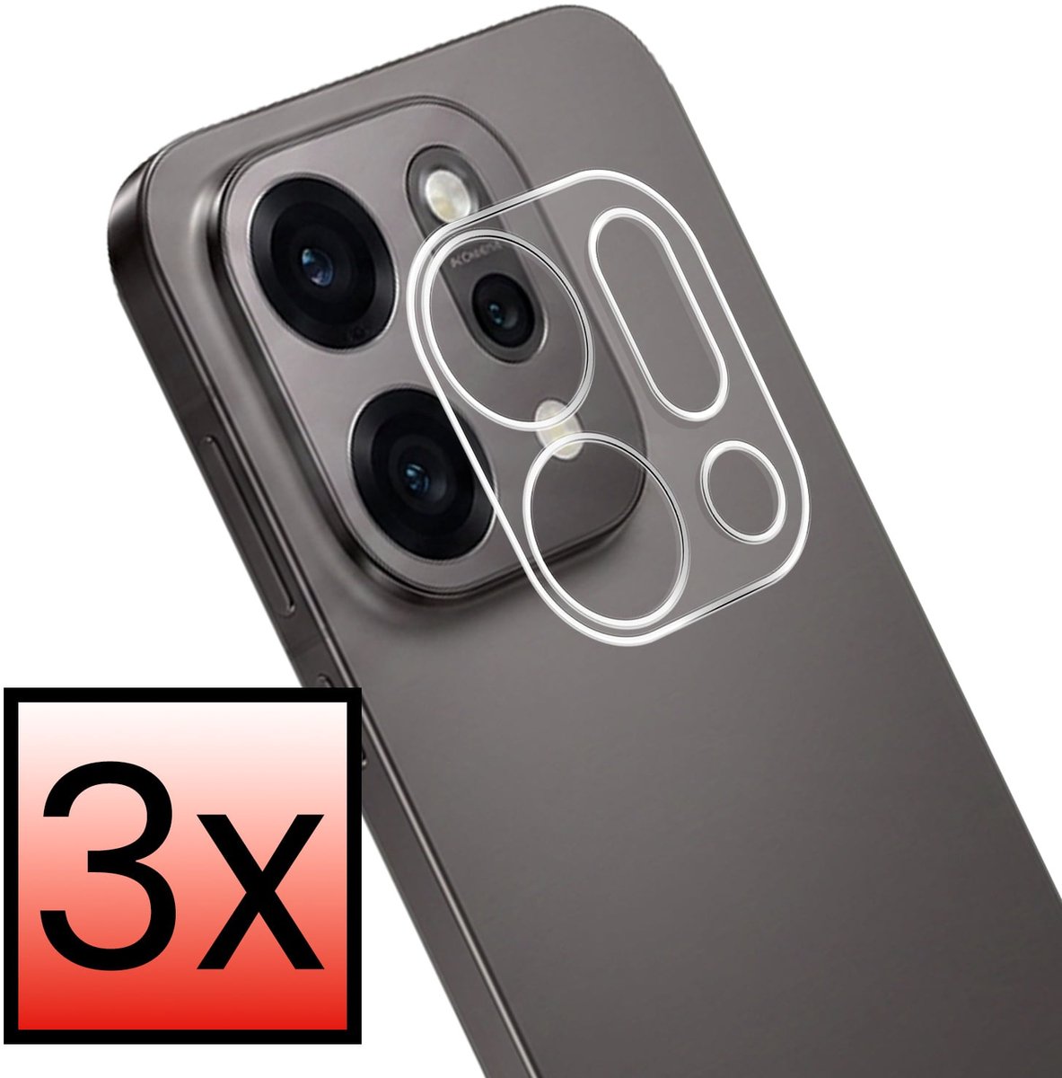 Camera Lens Protector - 3 Stuks - Geschikt voor Oppo Reno 14 - Camera Screenprotector - Beschermglas - Gehard Glas - Tempered Glass - Screen Protector