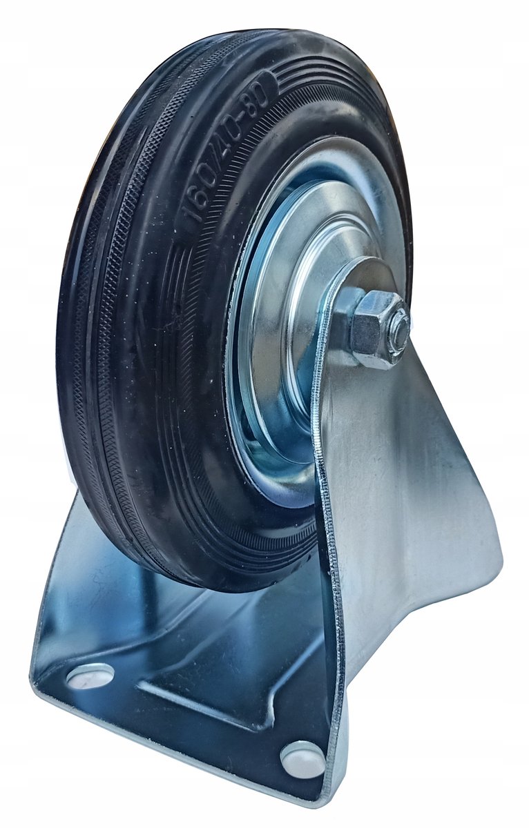 Vast wiel voor transportwagen, 160mm, metaal met rubber