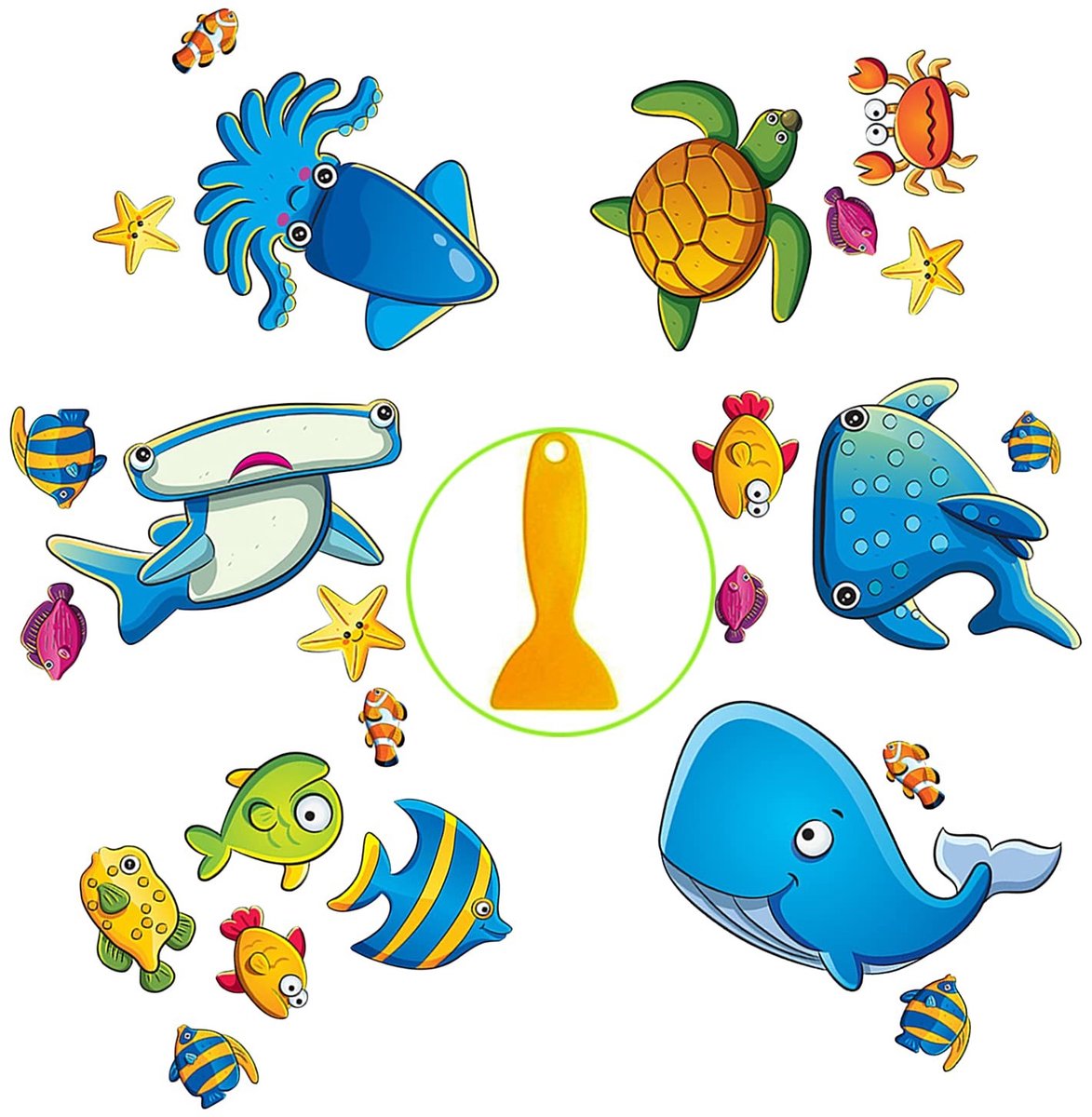 Omgoods - Antislip Bad Stickers met Zeedieren voor Kinderen