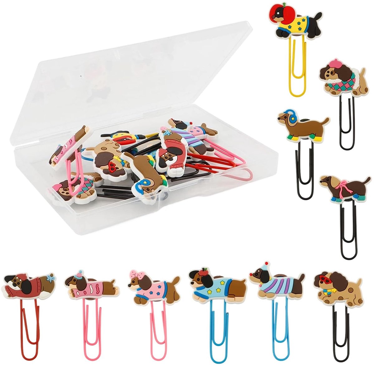 Omgoods - Set van 12 Grote Teckel Paperclips voor Kantoor en Decoratie