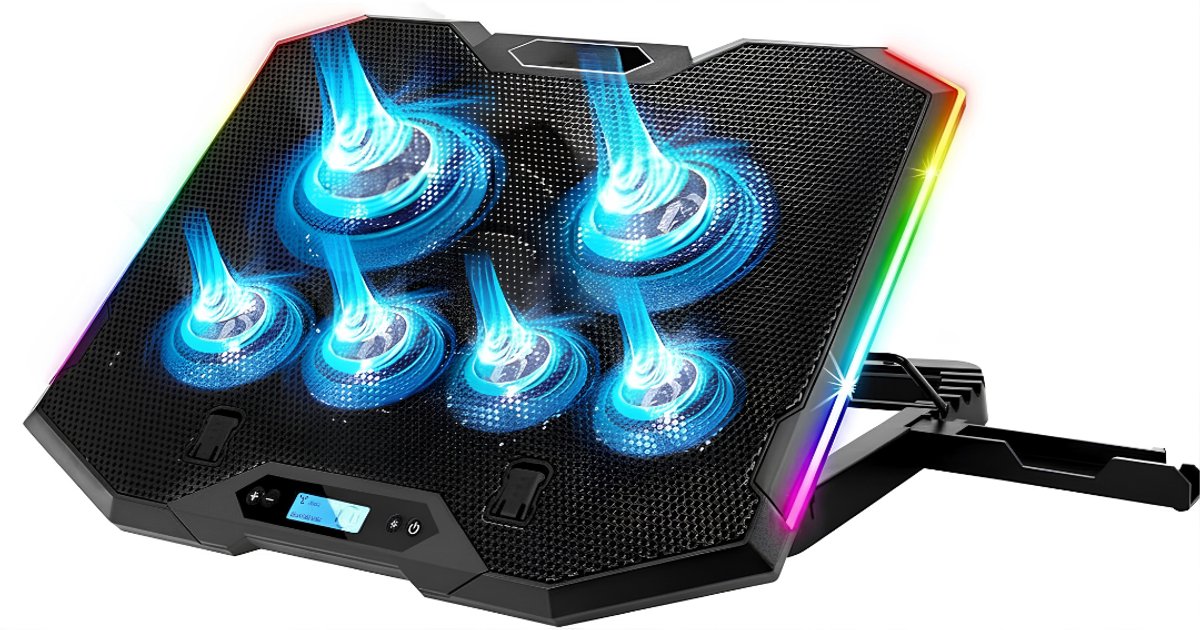 Ploutos® Laptop Cooler - Laptop Cooling Pad - Laptop Koeler - Zwart - 41cm x 30cm x 4cm