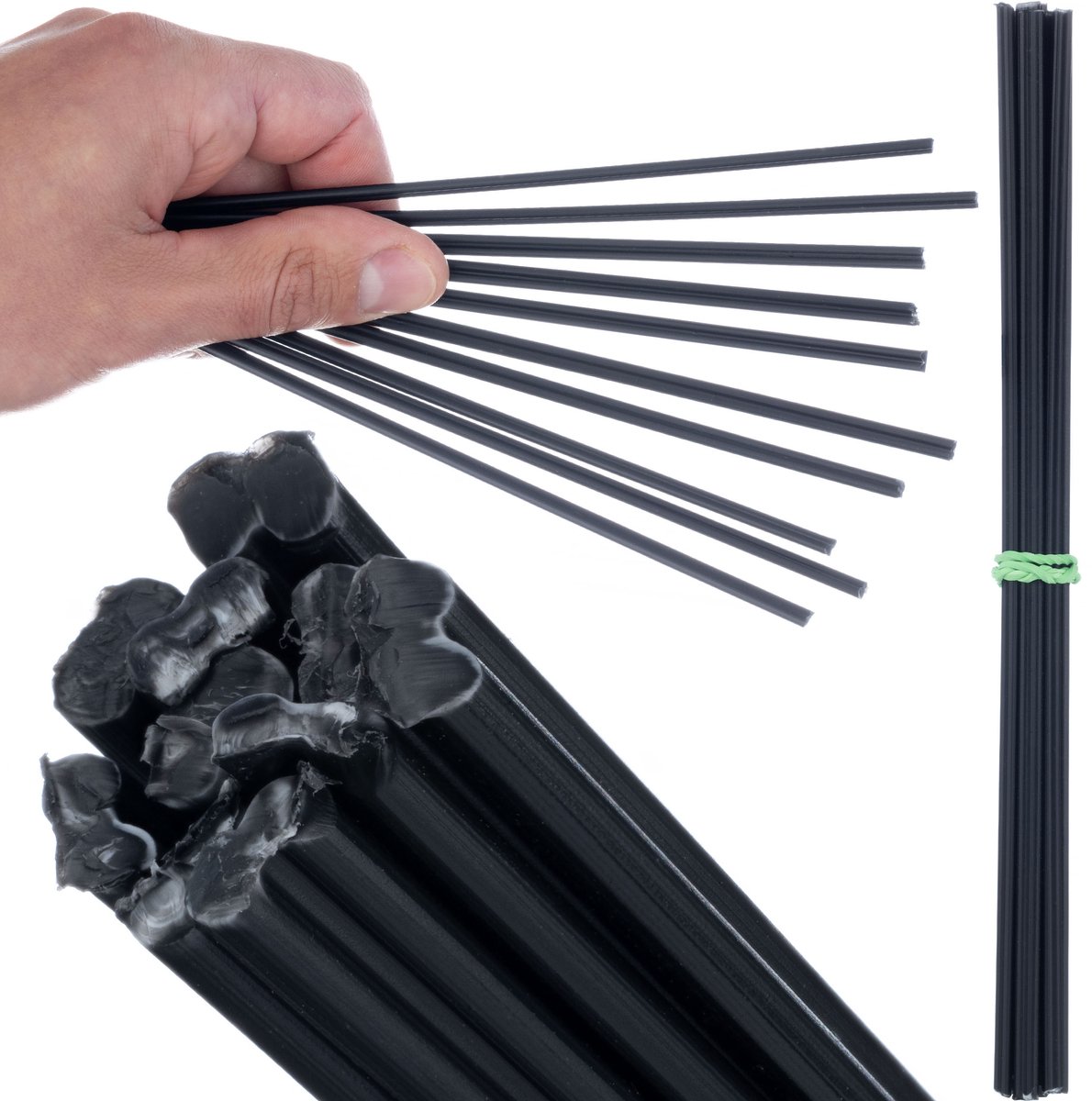 Rosfix Kunststoflasdraad 20 cm - PP Zwart 10 Stuks - Smelttemp 260–330°C