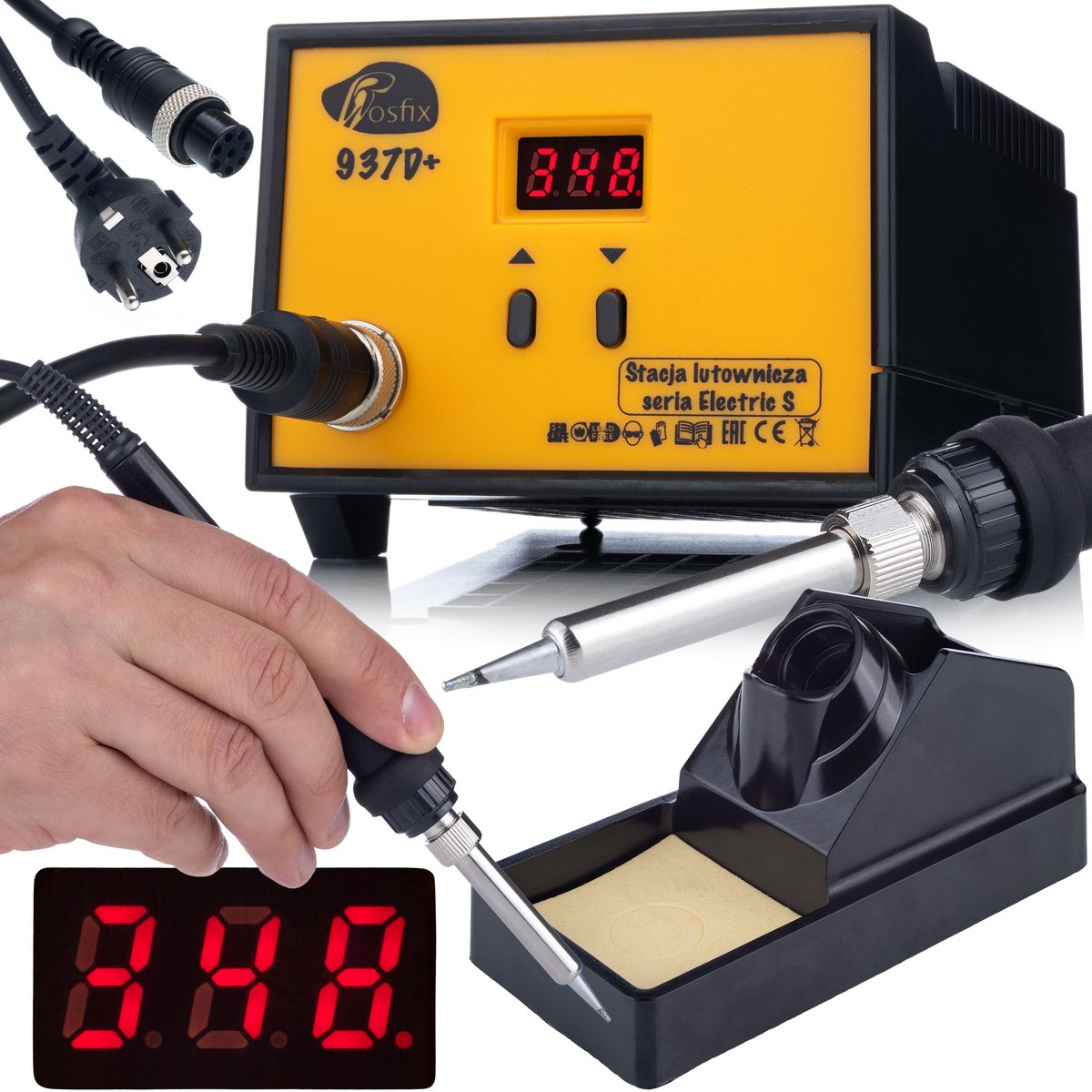 Rosfix Soldeerstation 937D+ - ESD Safe - Keramische Verwarming - 60W, 200–480°C LCD