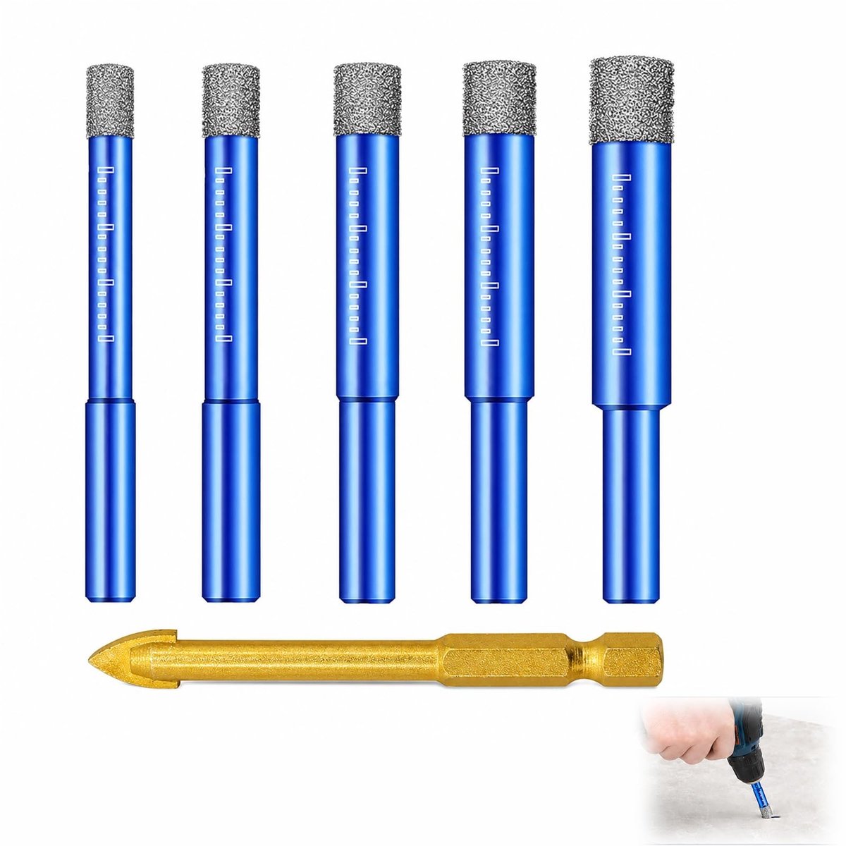 Omgoods - Set van 6 Diamantboren voor Keramiek en Glas