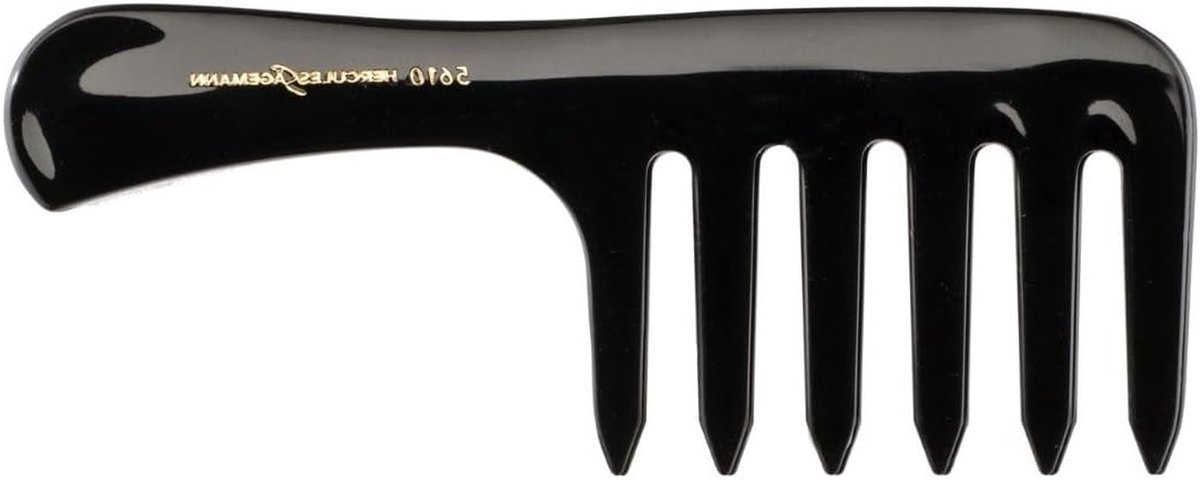 Krullenkam - Tassengreepkam - Onderweg Haar - Brede Tandafstand - 165 cm - Zwart
