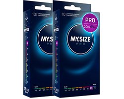 MY.SIZE PRO 20 stuks 69mm Elite condooms, XXXXL pasvorm, zeer zuiver Vytex-latex voor weinig geur, super gemakkelijk te openen en af te rollen