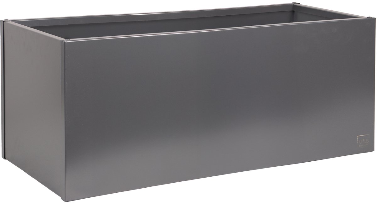 UNUS® Plantenbak Bloembak Bloempot rechthoekig 118x40x40 cm antraciet inclusief vijverfolie