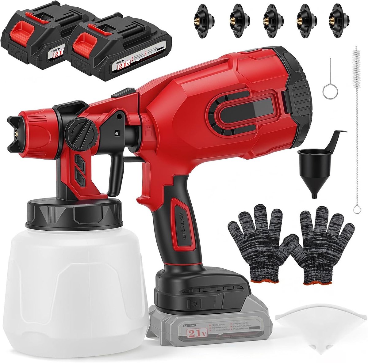 Draadloze verfspuit met batterij voor een professionele afwerking, ideaal voor klussen en hobby's
