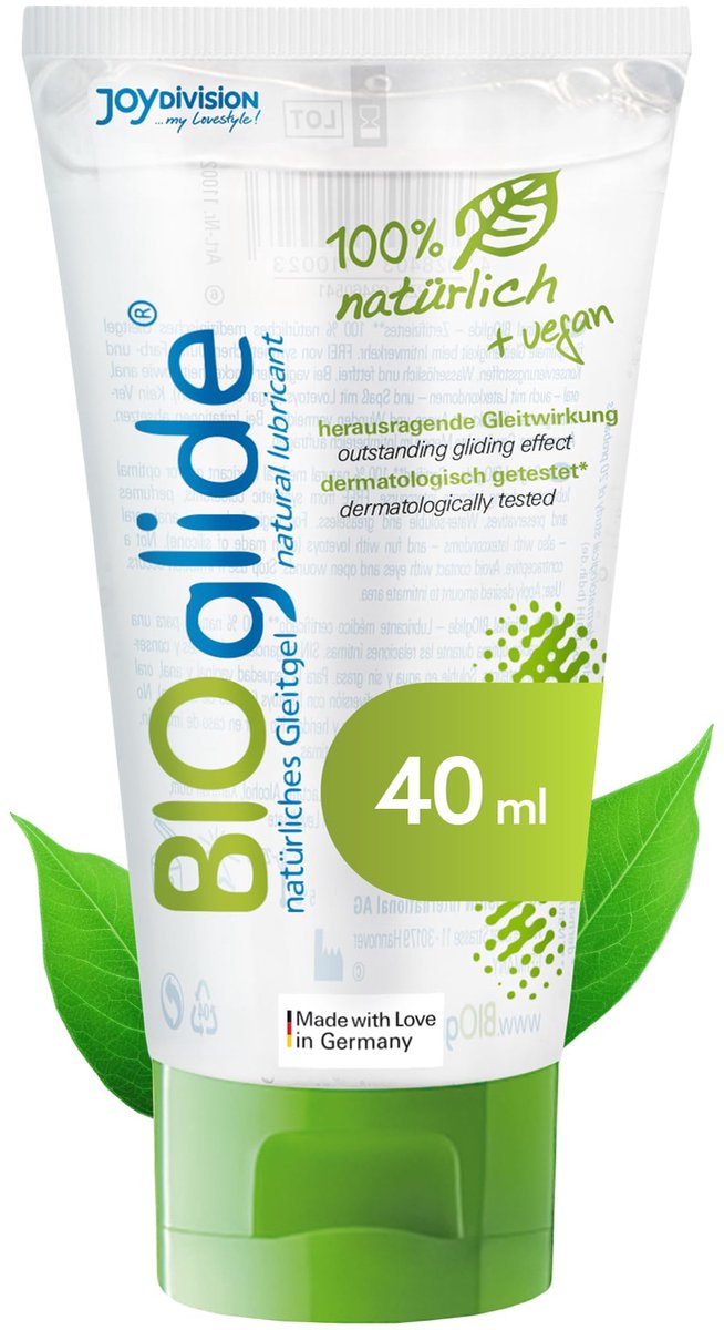 JOYDIVISION Original BIOglide glijmiddel neutraal 40 ml I glijmiddel 100% natuurlijk & veganistisch I glijmiddel op waterbasis I Organisch glijmiddel geschikt voor latex condooms