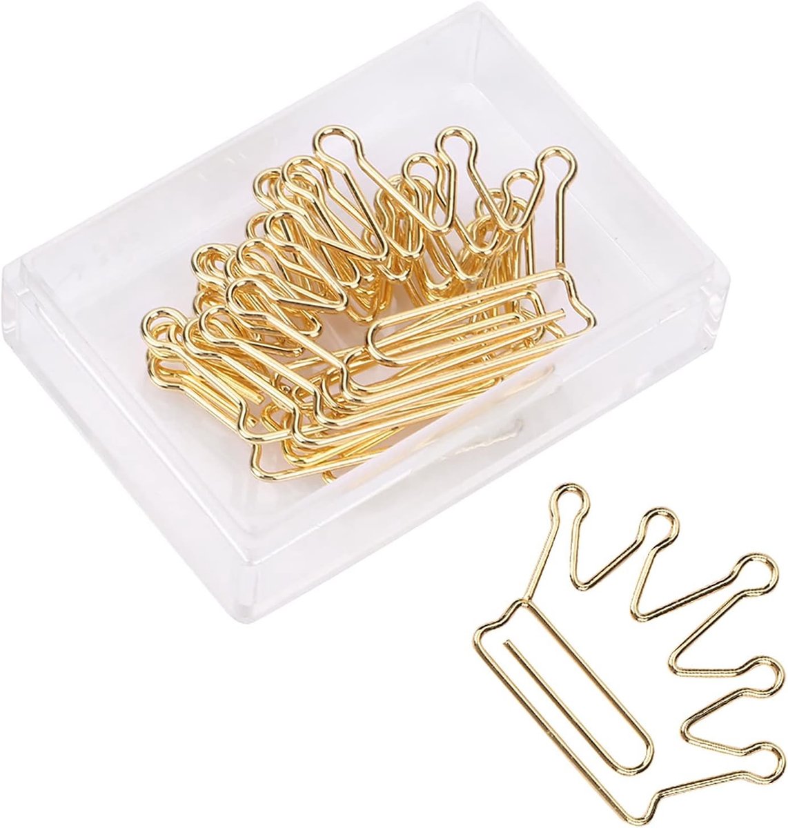 Creatieve 10-delige set van kroonvormige paperclips voor documentorganisatie en kantoorbenodigdheden