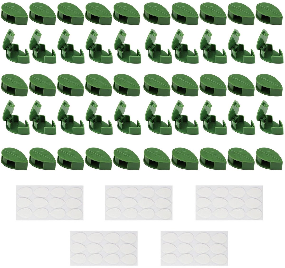 SolidKeus - 50 Stuks Plantclips voor Klimplanten, Groene Kleur