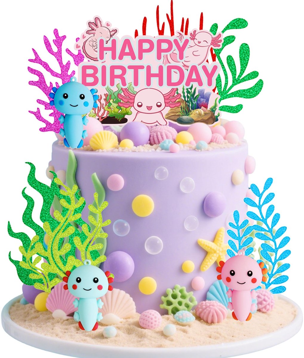 SolidKeus - Axolotl Figuren Taartdecoraties voor Onderwater Feesten