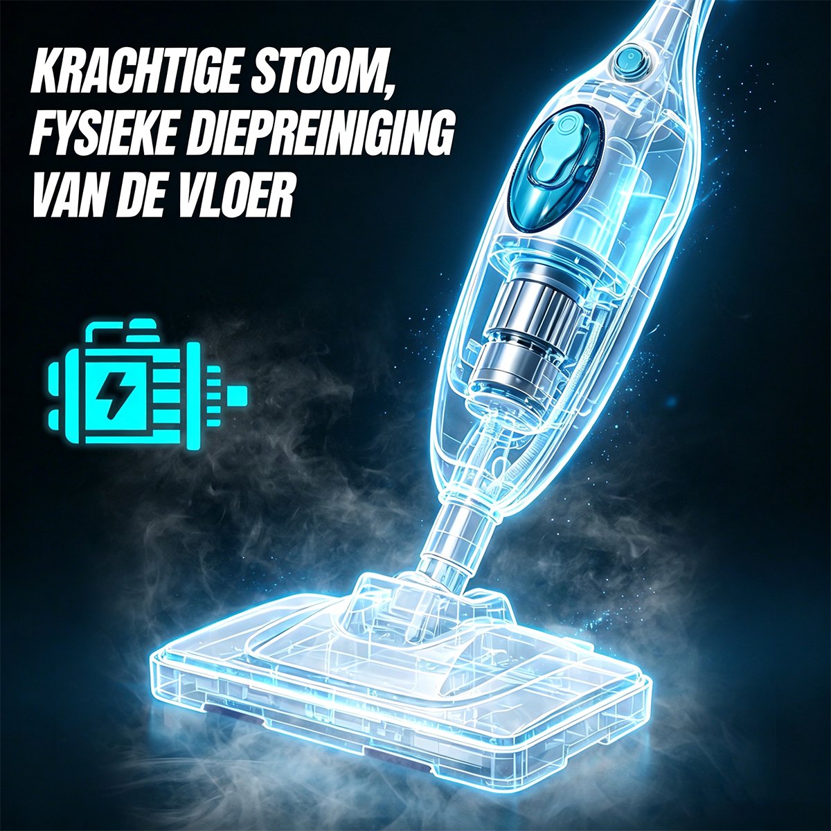Elektrische Vloer Hete Stoom Mop 1500W, Tegel & Harde Houten Vloerreiniger, Multipurpose Handheld Stoomreiniger met 2 Wasbare Microvezel Pads thumbnail 5