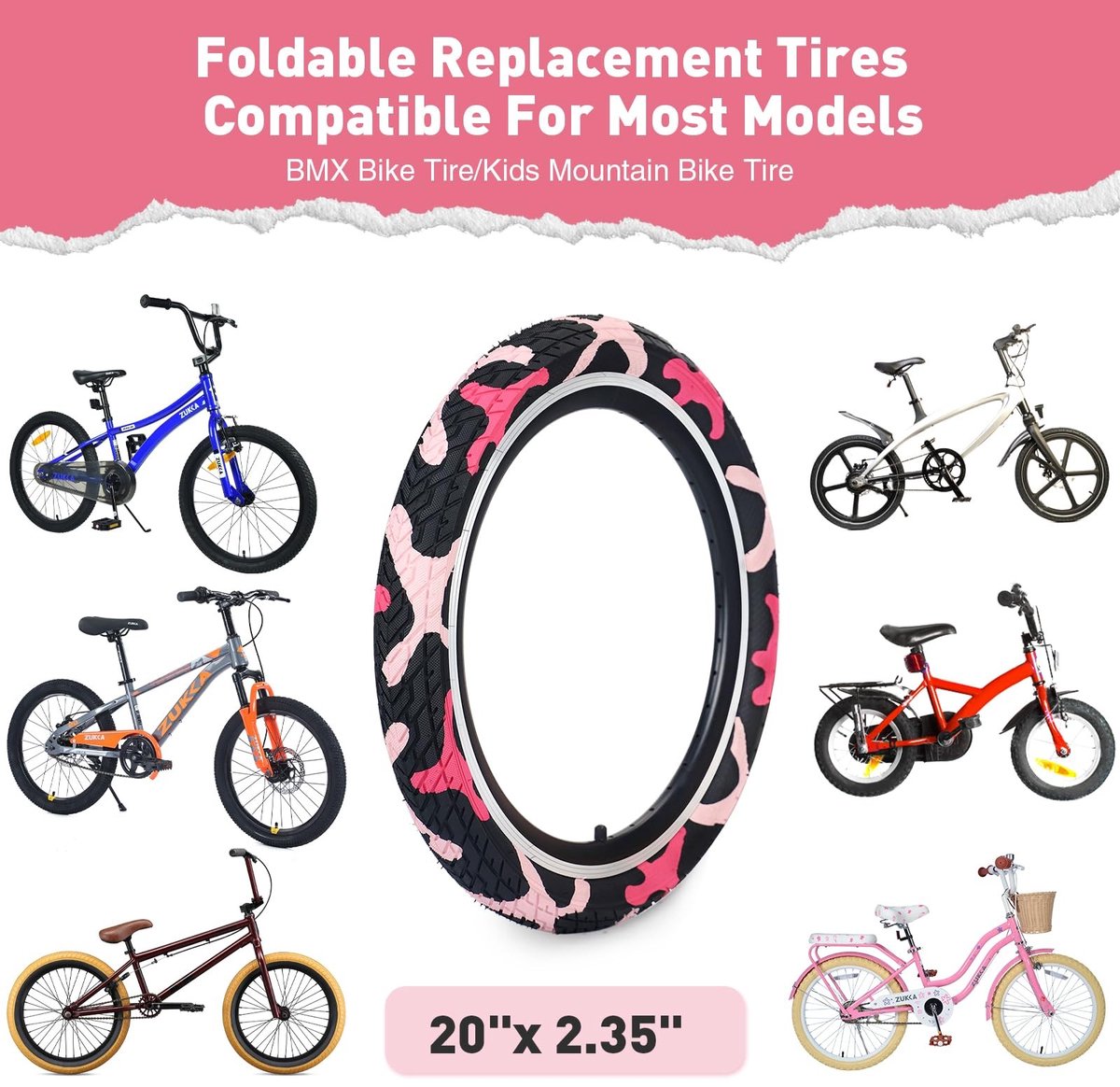 SolidKeus - Set van 2 Vouwbare BMX Fietsbanden 20 x 2.35 Inch met Binnenbanden
