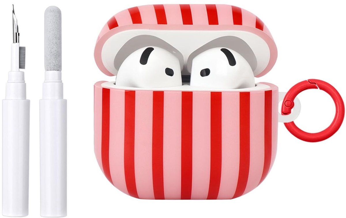 SolidKeus - Beschermcase voor AirPods 4 met Schoonmaakset, Schokbestendig en Krasbestendig