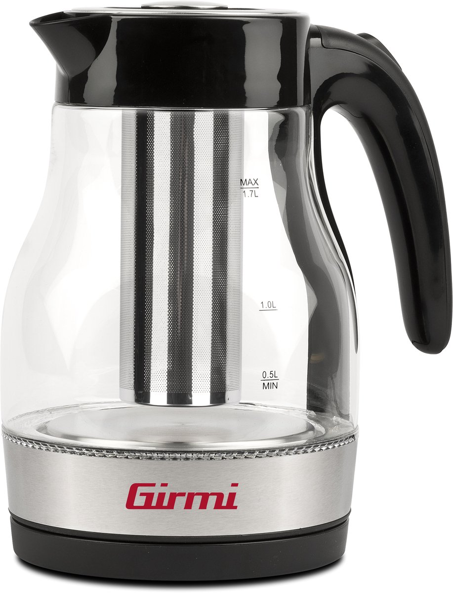 Girmi BL51 waterkoker 1,7 l 2200 W Zwart, Roestvrijstaal, Transparant