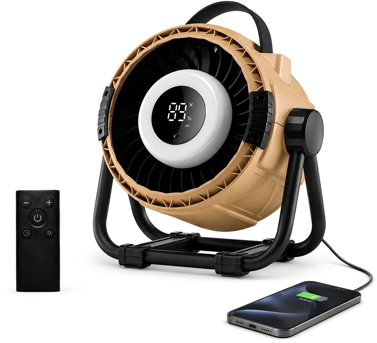 SolidKeus - Campingventilator 20000mAh met Afstandsbediening en 6 Standen