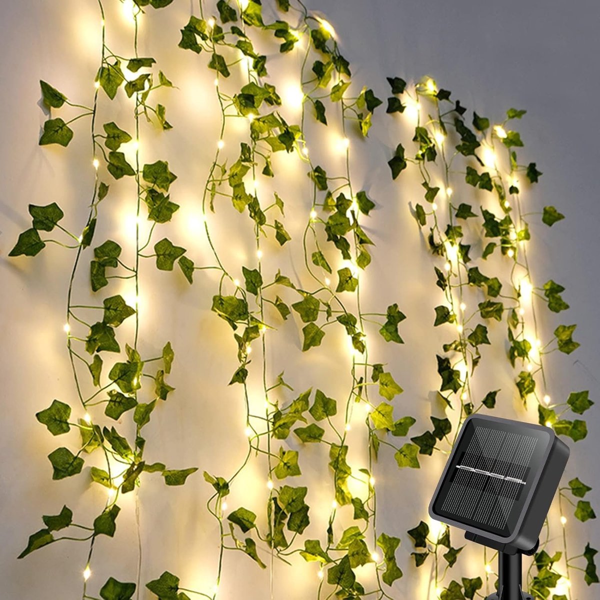 Tuinverlichting buiten lichtsnoern - Groen - 10 meter - Kunstklimop met 100 LED's en 8 Verlichtingsmodi - Waterdicht voor Buitengebruik