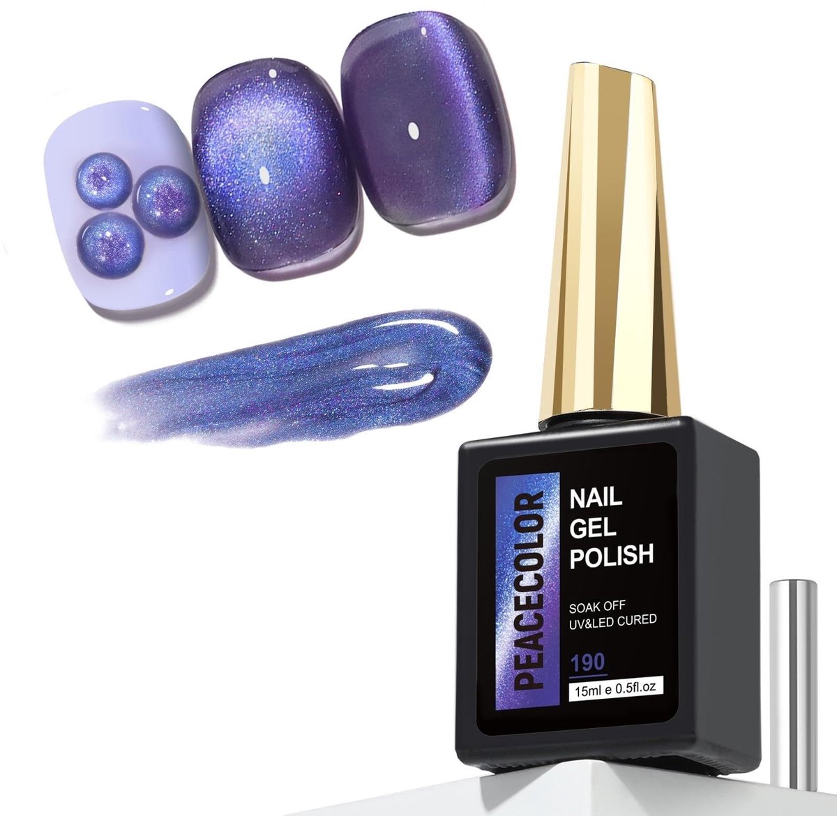SolidKeus - Semi-Permanente Nagelgel met Kattenoog Effect in Paarsblauw