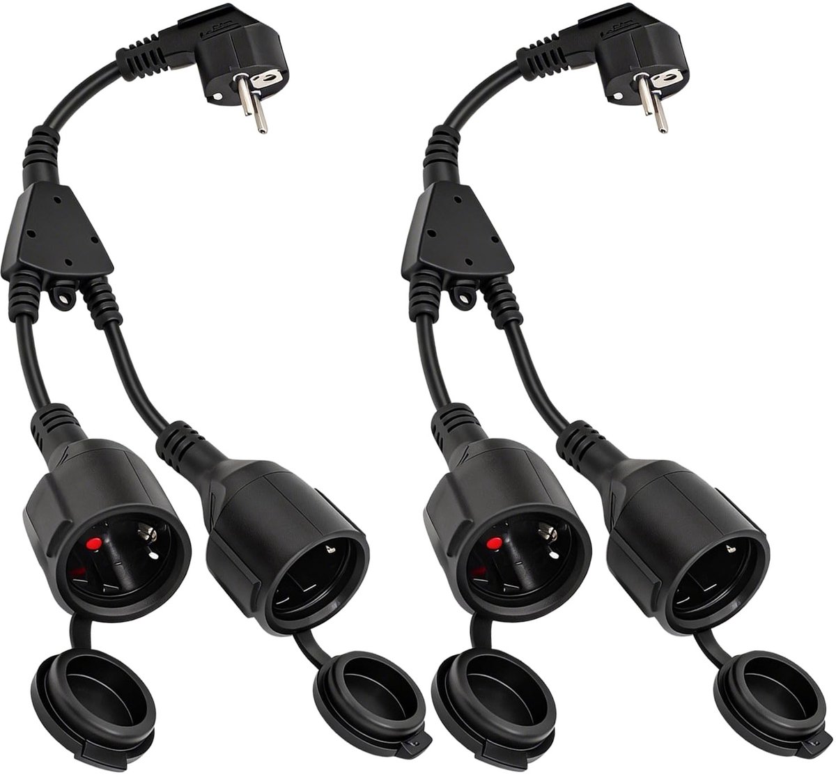 SolidKeus - Set van 2 Buitenstopcontacten met IP44 Waterdicht Ontwerp