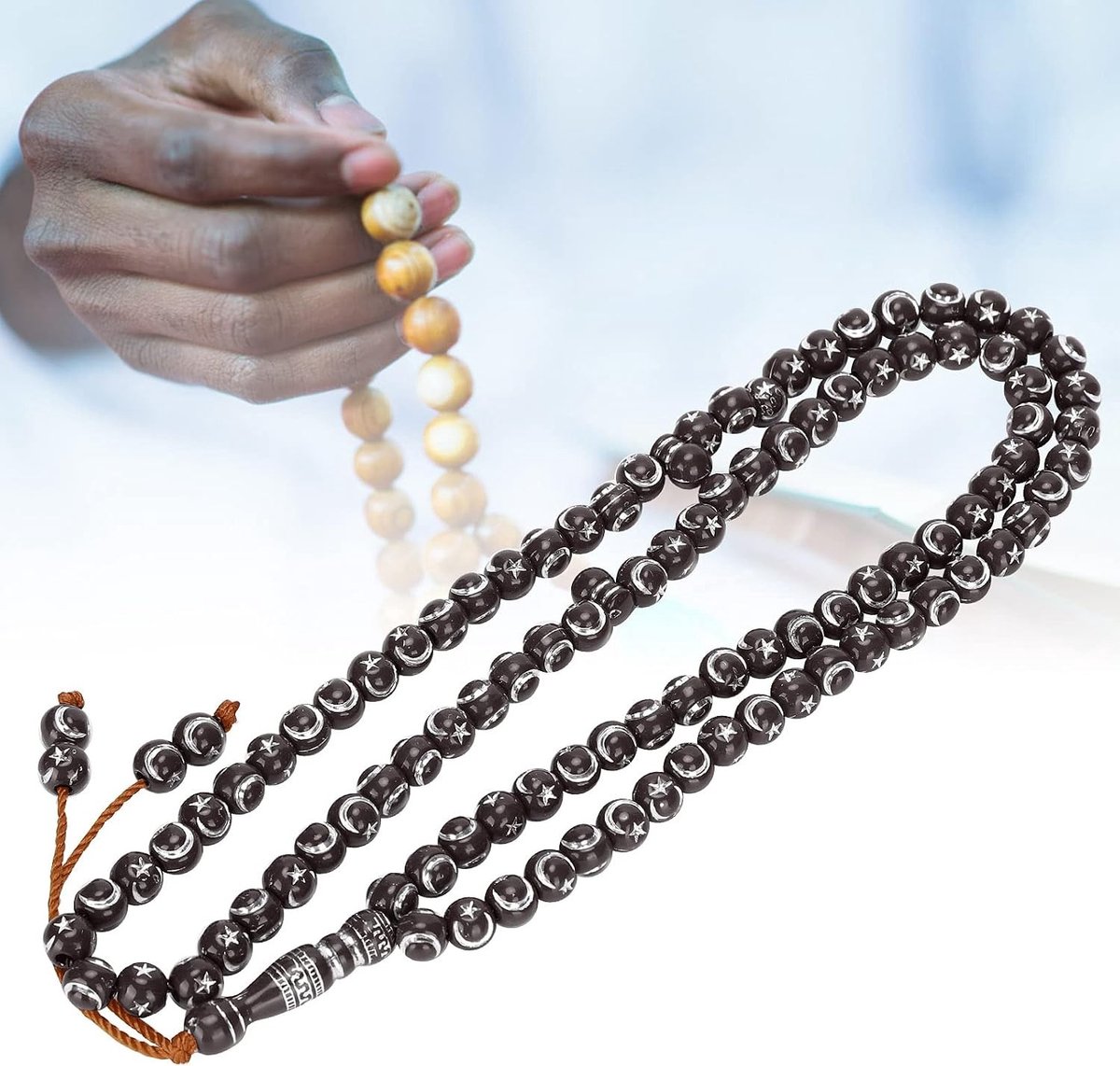 Mooie Gebedsketting voor Moslims, 99 Granen, Houten en Resin, Spiritueel Accessoire voor Religieuze Praktijken