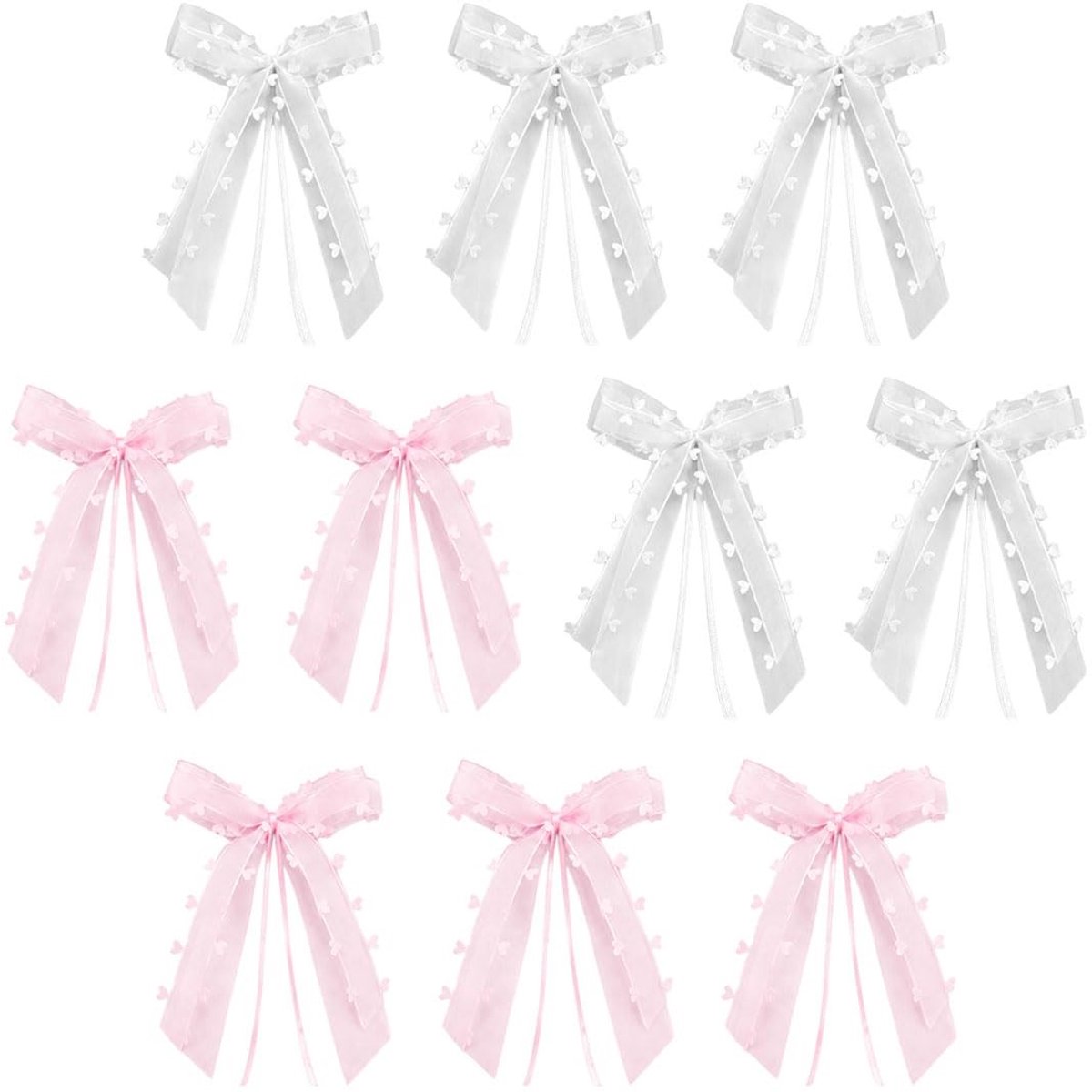 SolidKeus - Set van 10 Decoratieve Linten in Roze en Wit voor Feestdecoratie