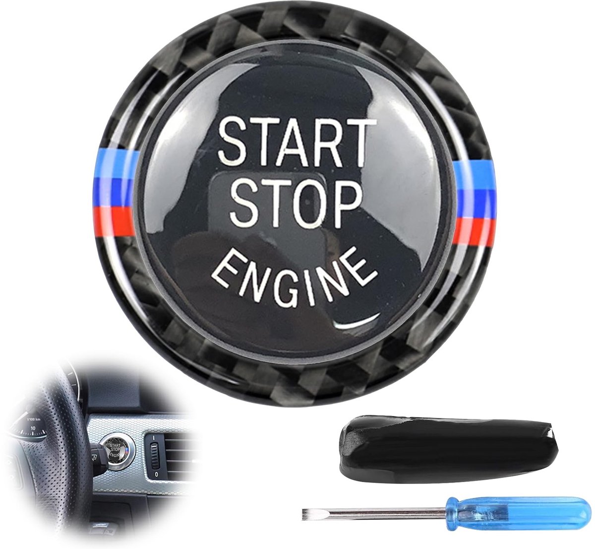 SolidKeus - Sportieve Start-stop Knopafdekking voor Auto