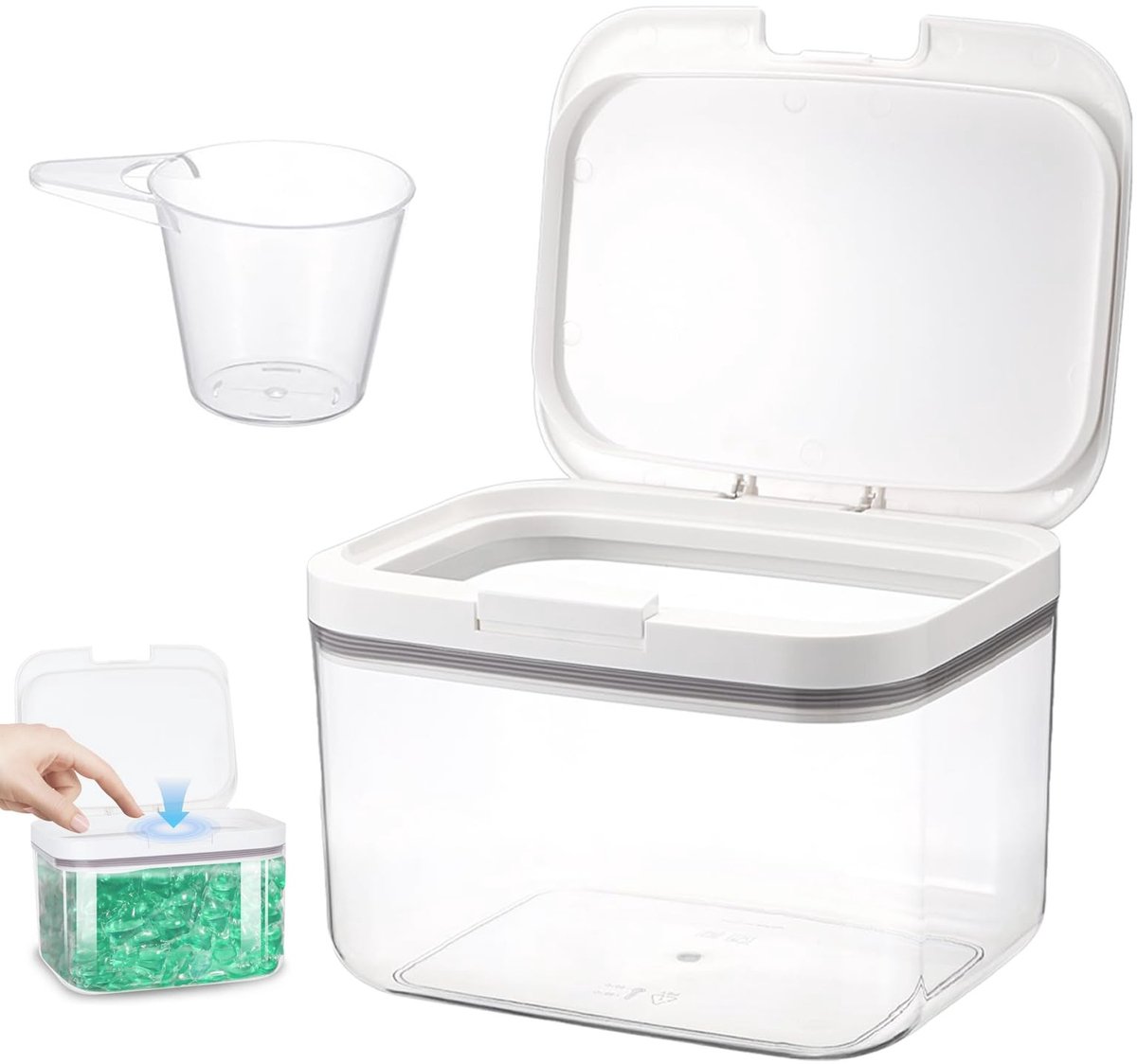 SolidKeus - 2.8L Detergent Opbergdoos met Deksel voor Wasmiddel