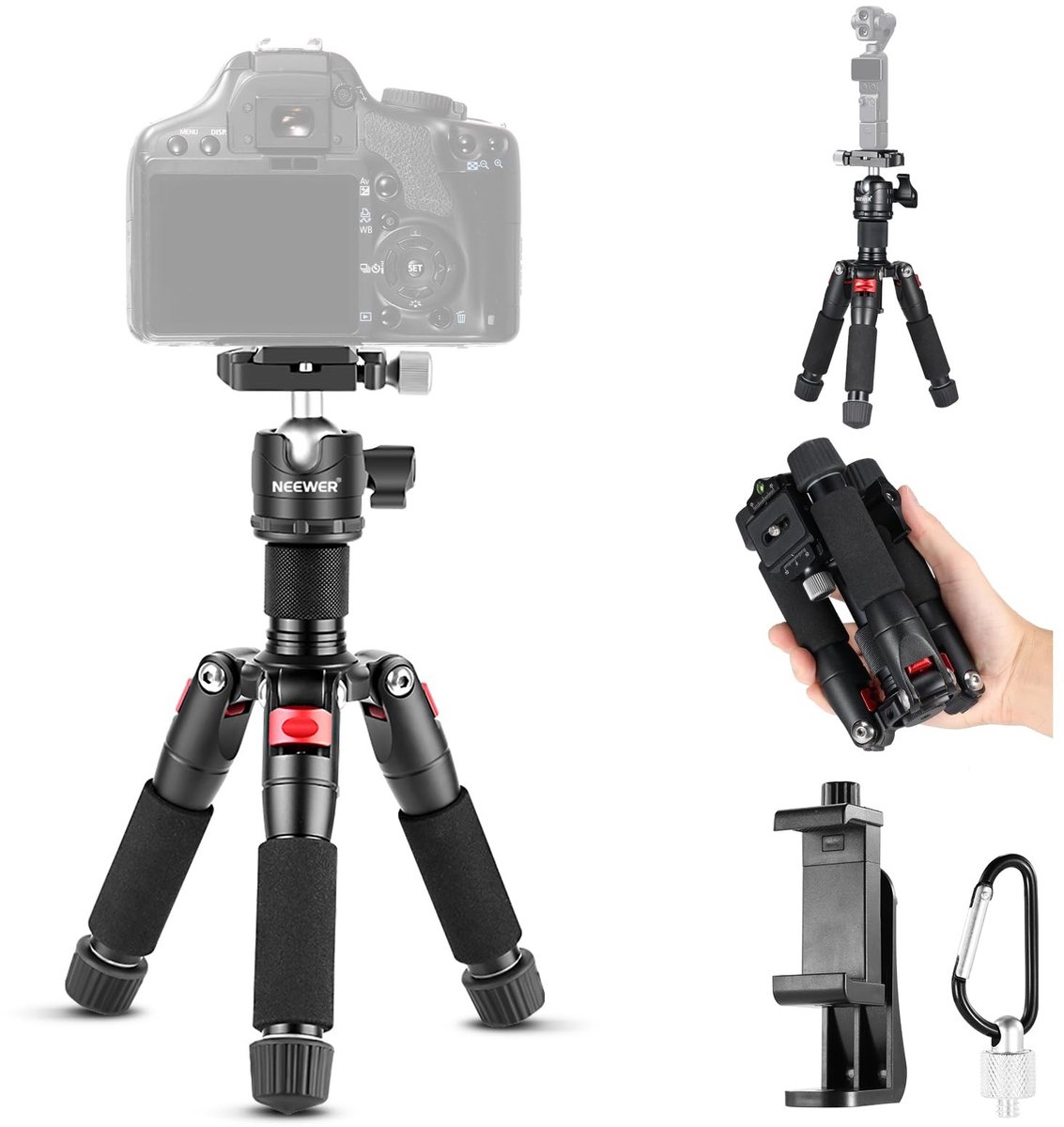 SolidKeus - Mini Desk Tripod met Smartphonehouder voor Video-opnames