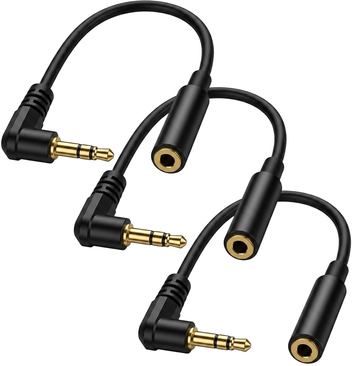 SolidKeus - Set van 3,5 mm TRS-jack Audiokabels met Hoekstekker