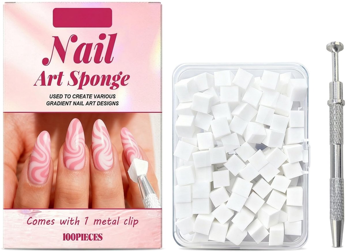 SolidKeus - Set van 100 Nagelkunst Sponzen voor Ombre Effecten