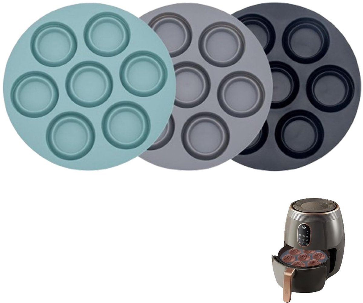SolidKeus Set van 2 Vouwbare Muffinvormen voor Airfryer