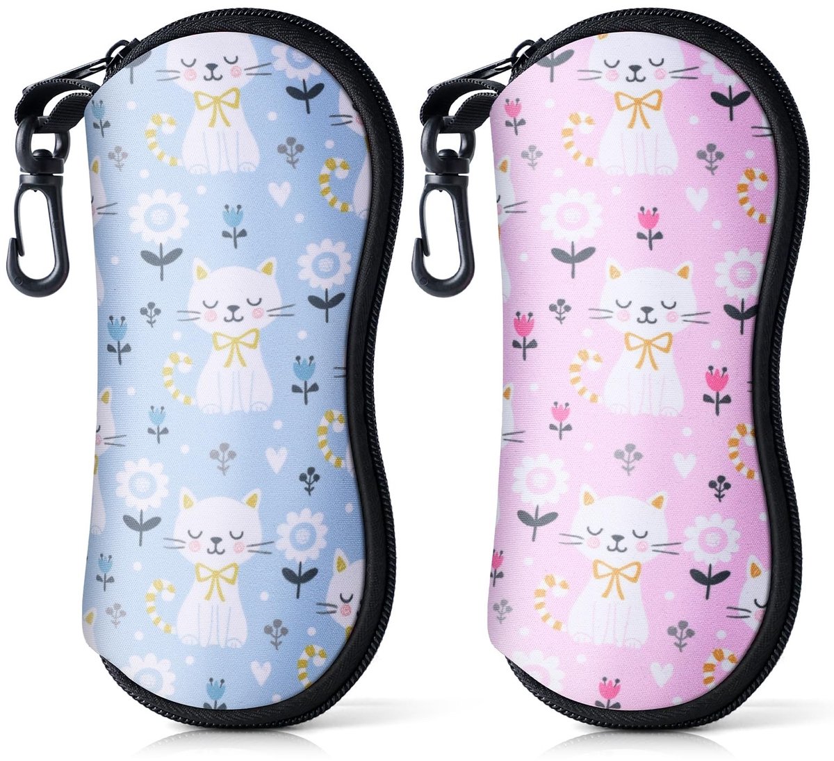 SolidKeus - Neopreen Brilhoes met Rits en Carabiner voor Brillen